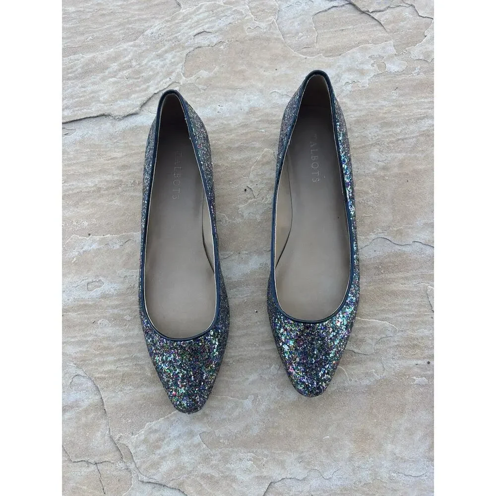 Talbots Shoe Multicolored Glitter Sparkle Flats 10N CB